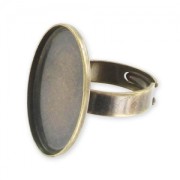 Bronze tone Ring with 25x18mm Bronze x1