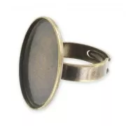 Bronze tone Ring with 25x18mm Bronze x1