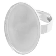 Bronze tone Ring with 25x18mm Silver tone x1