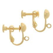 Screwback earrings fine Gold plated x2