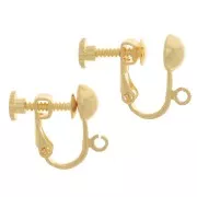 Screwback earrings fine Gold plated x2