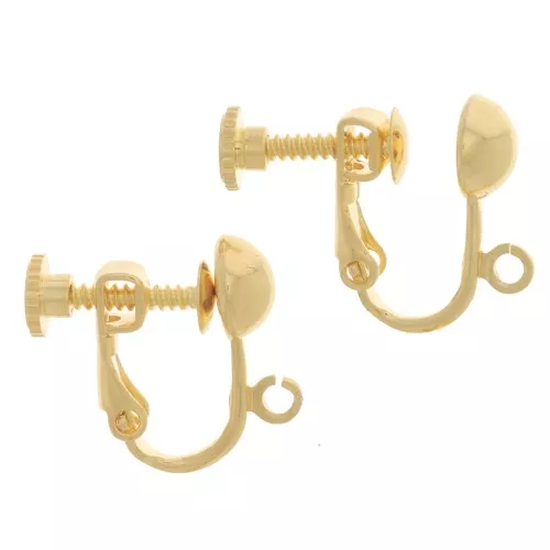 Screwback earrings fine Gold plated x2