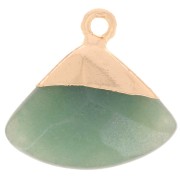 18x19mm faceted triangle glass pendant in imitation gemstone Labradorite - Gold x1
