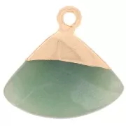 18x19mm faceted triangle glass pendant in imitation gemstone Labradorite - Gold x1