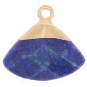 18x19mm faceted triangle glass pendant in imitation gemstone Lapis lazuli- Gold x1|raw }}