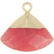 18x19mm faceted triangle glass pendant in imitation gemstone carnelian - Gold x1|raw }}