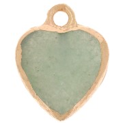 16x13mm faceted imitation gemstone Heart charm - Amazonite - Gold Tone x1|raw }}