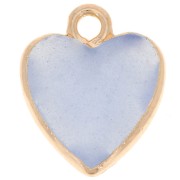 16x13mm faceted imitation gemstone Heart charm - Dyed Jade - Gold Tone x1|raw }}