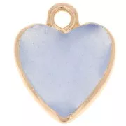 16x13mm faceted imitation gemstone Heart charm - Dyed Jade - Gold Tone x1
