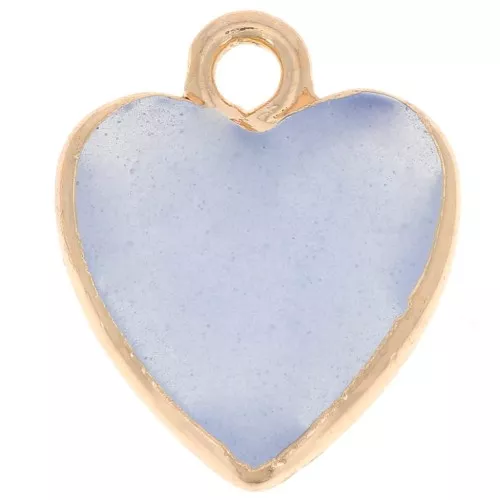 16x13mm faceted imitation gemstone Heart charm - Dyed Jade - Gold Tone x1