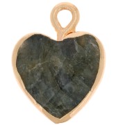16x13mm faceted imitation gemstone Heart charm - Labradorite - Gold Tone x1|raw }}