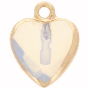 16x13mm faceted imitation gemstone Heart charm - Opale - Gold Tone x1|raw }}