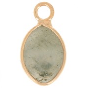 17x9mm faceted drop charm imitation gemstone - Labradorite - Gold Tone x1|raw }}