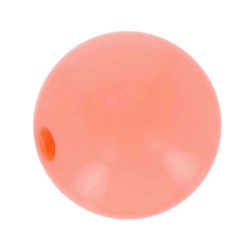 Polaris round bead Opaque 10mm Fluo Coral x1