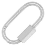 18x9mm 925 Sterling Silver Oval Screw Clasp x1|raw }}