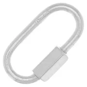 18x9mm 925 Sterling Silver Oval Screw Clasp x1