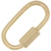 18x9.5mm 925 Sterling Silver Oval Screw Clasp - Fine Gold Plated x1