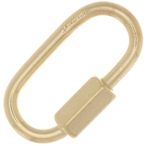 18x9.5mm 925 Sterling Silver Oval Screw Clasp - Fine Gold Plated x1