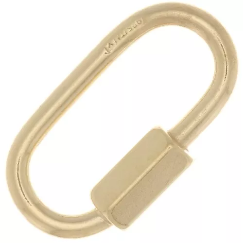 18x9.5mm 925 Sterling Silver Oval Screw Clasp - Fine Gold Plated x1