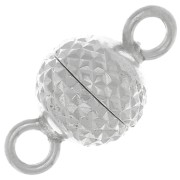 6.5 mm Magnetic Diamond Ball Clasp - 925 Sterling Silver x1