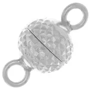 6.5 mm Magnetic Diamond Ball Clasp - 925 Sterling Silver x1