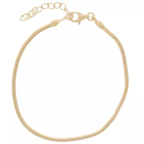 1.9mm 925 Sterling Silver Serpentine Mesh Bracelet - Fine Gold Plated x16 cm