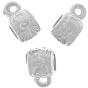 Metal beads to dangle charms  6x7 mm Rhodium tone  x4