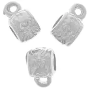 Metal beads to dangle charms  6x7 mm Rhodium tone  x4