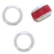 6x3.8mm 925 St. Silver large hole Round bead with coloured edging - Red x1