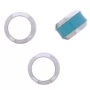 6x3.8mm 925 St. Silver large hole Round bead with coloured edging - Light blue x1