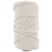 3mm cotton cord spool for macramé - Unbleached x50m