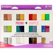 Assortment of 24 colours of Premo and Soufflé clay x1