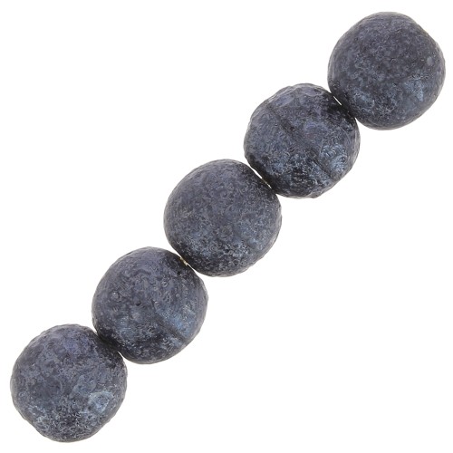 8mm Czech recycled glass beads - Anthracite Mat x20