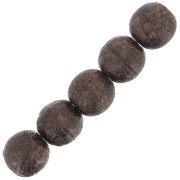 8mm Czech recycled glass beads - Black Gold Mat x20|raw }}