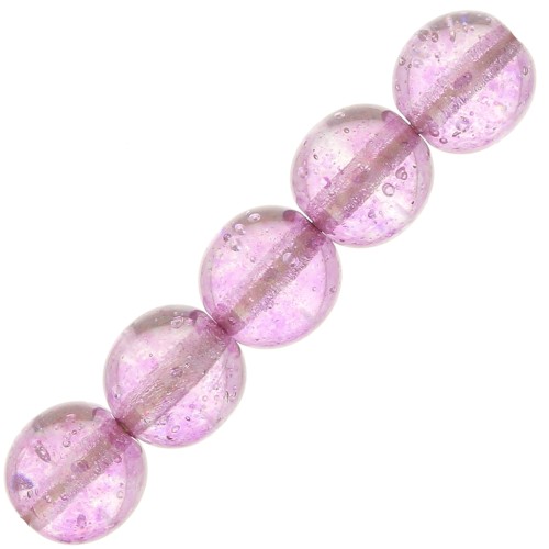 7mm Czech recycled glass beads - Transparent Purple x20