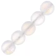 7mm Czech recycled glass beads - Etched Crystal AB x20