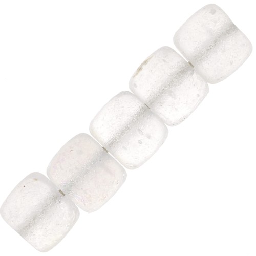 6x5mm Czech Recycled Glass Beads - Etched Crystal AB x20