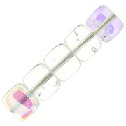 6x5mm Czech Recycled Glass Beads - Crystal AB x20|raw }}