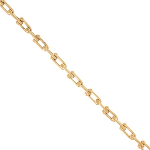 8 mm fancy link chain in 304 stainless steel, gold-plated x50cm