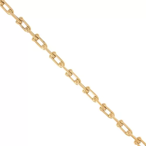 8 mm fancy link chain in 304 stainless steel, gold-plated x50cm