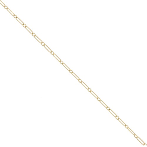 1.6mm Gold filled Chain Rectangular filed alternated Cable chain x50cm