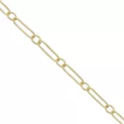 1.6mm Gold filled Chain Rectangular filed alternated Cable chain x50cm