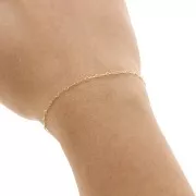 1.6mm Gold filled Chain Rectangular filed alternated Cable chain x50cm