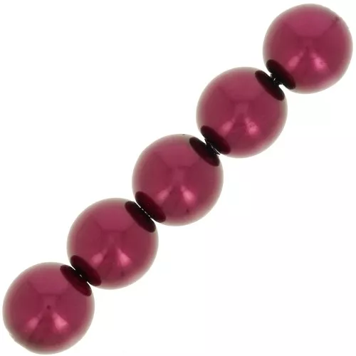 Pearly beads 6mm burgundy x50