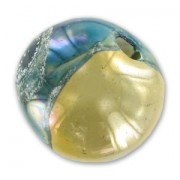 Ceramics bead 20mm Iridescent Ocean Yellow x1
