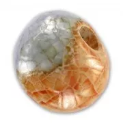 Ceramics bead 15mm Iridescent Celestial Orange x1