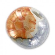 Ceramics bead 12mm Iridescent Celestial Orange x1|raw }}
