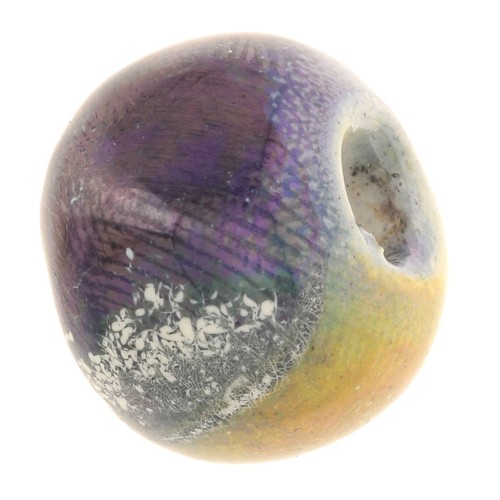 Ceramics bead 12mm Iridescent Ocean Yellow x1