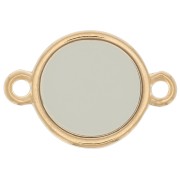 11 mm Round Epoxy Resin Stained Glass connector - Fine Gold Plated - Brownx1|raw }}