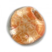Ceramics bead 8mm Iridescent Celestial Orange x1
